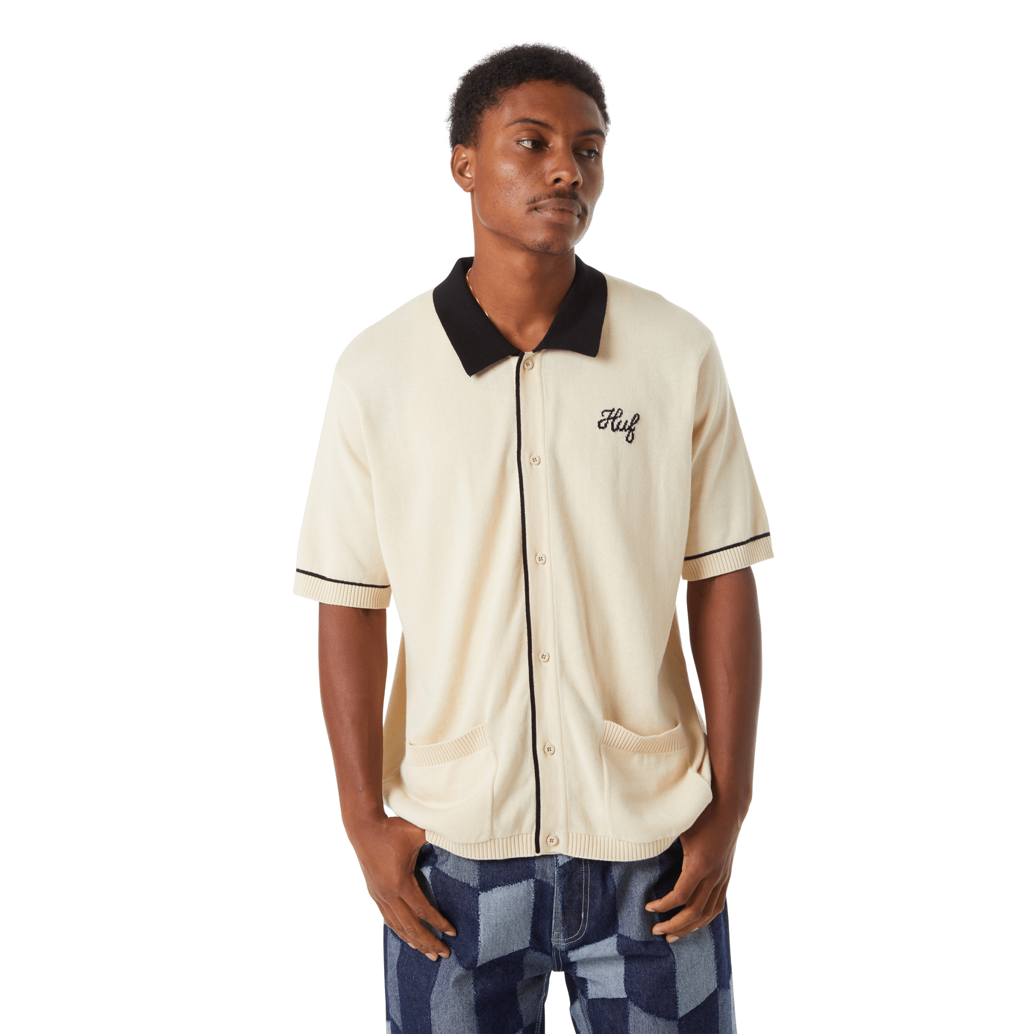 HUF ICARUS S/S KNIT TOP - Natural - Kubanna