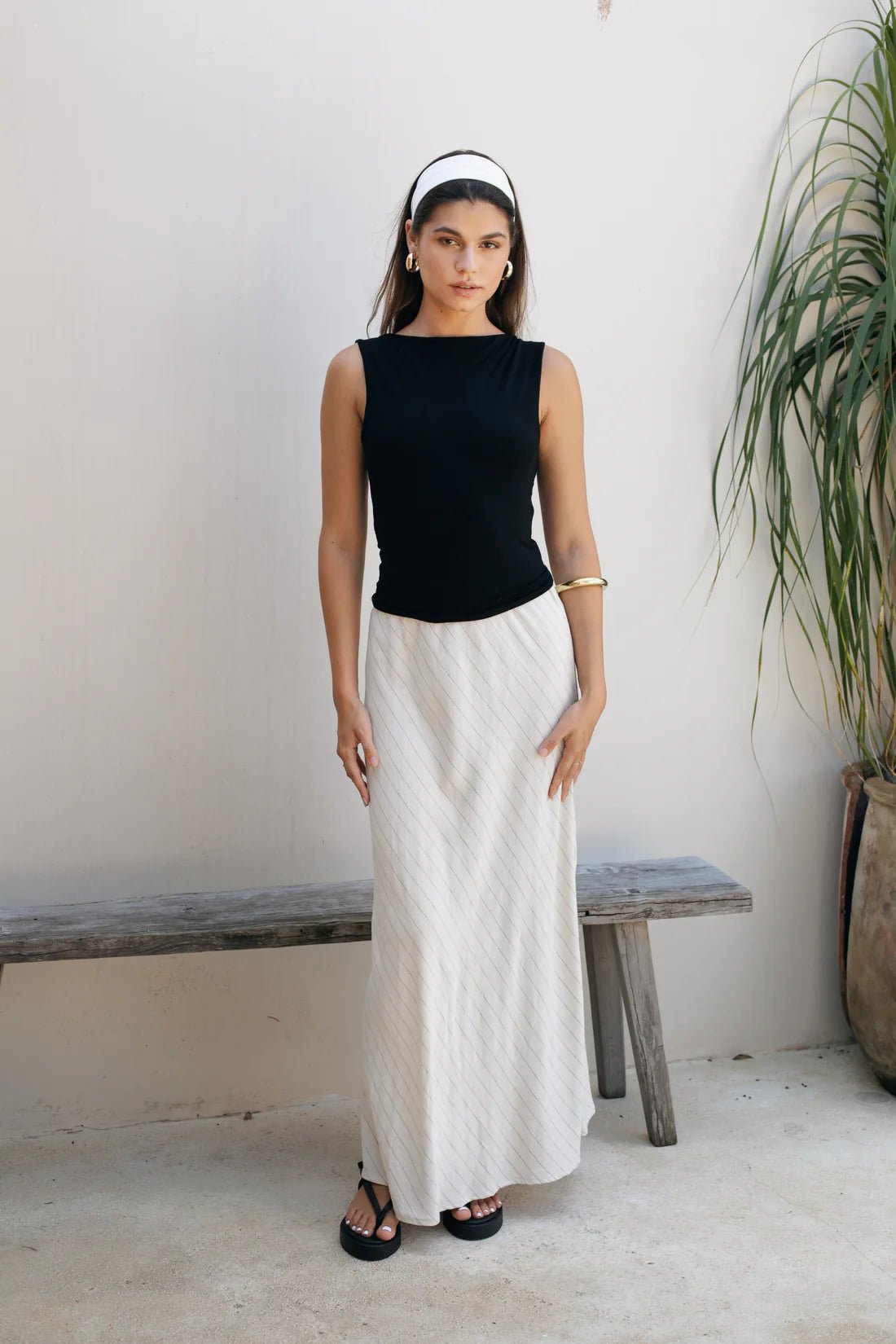 Berawa Luxe Lauren Skirt - Pinstripe - Kubanna
