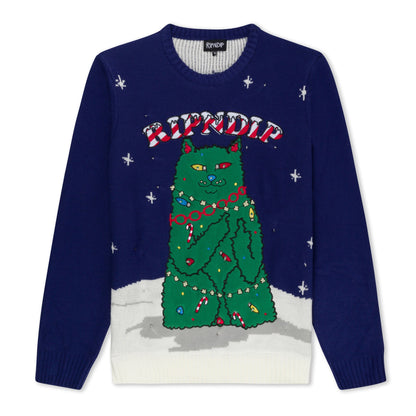 RIPNDIP Litmas Tree Light Up Knit Sweater - Navy