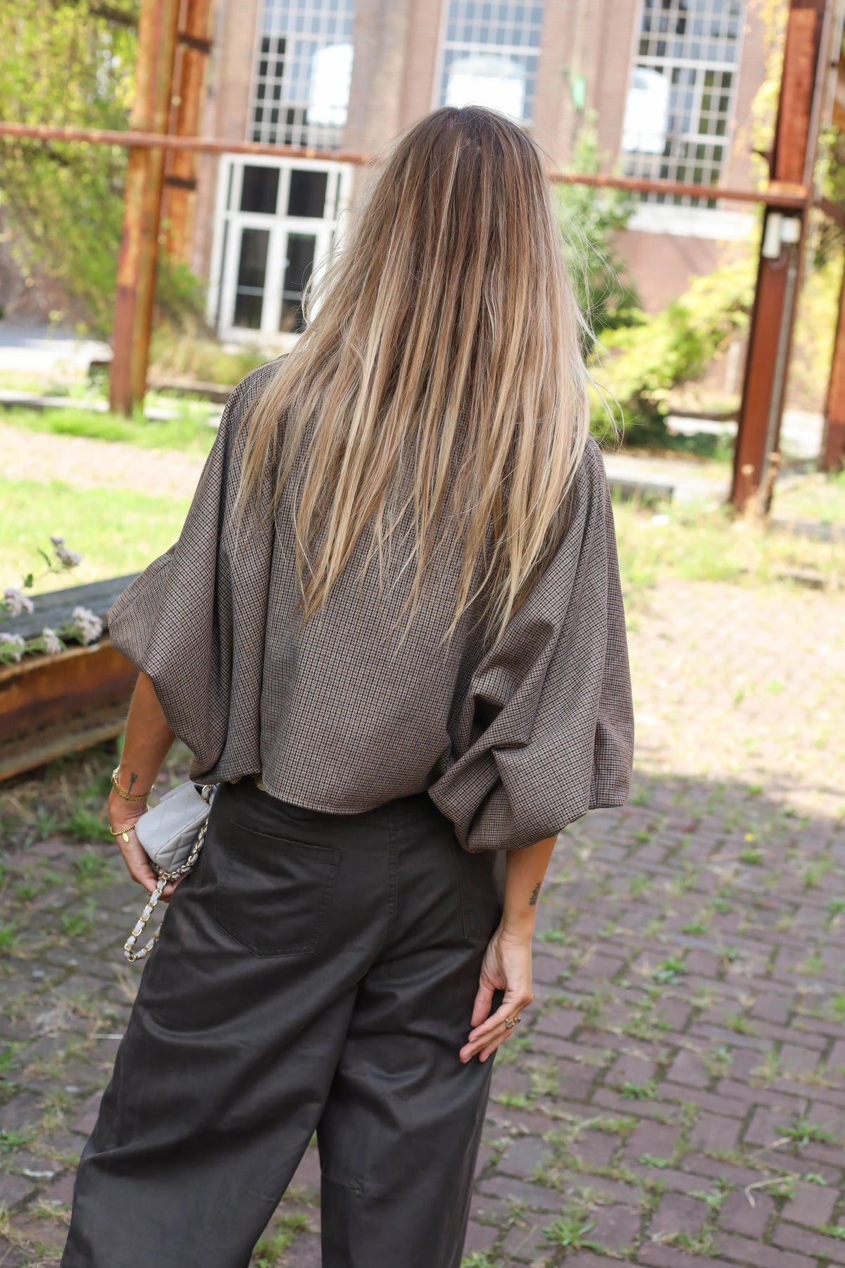 Not A Label | Ceder Checkered Top - Beige