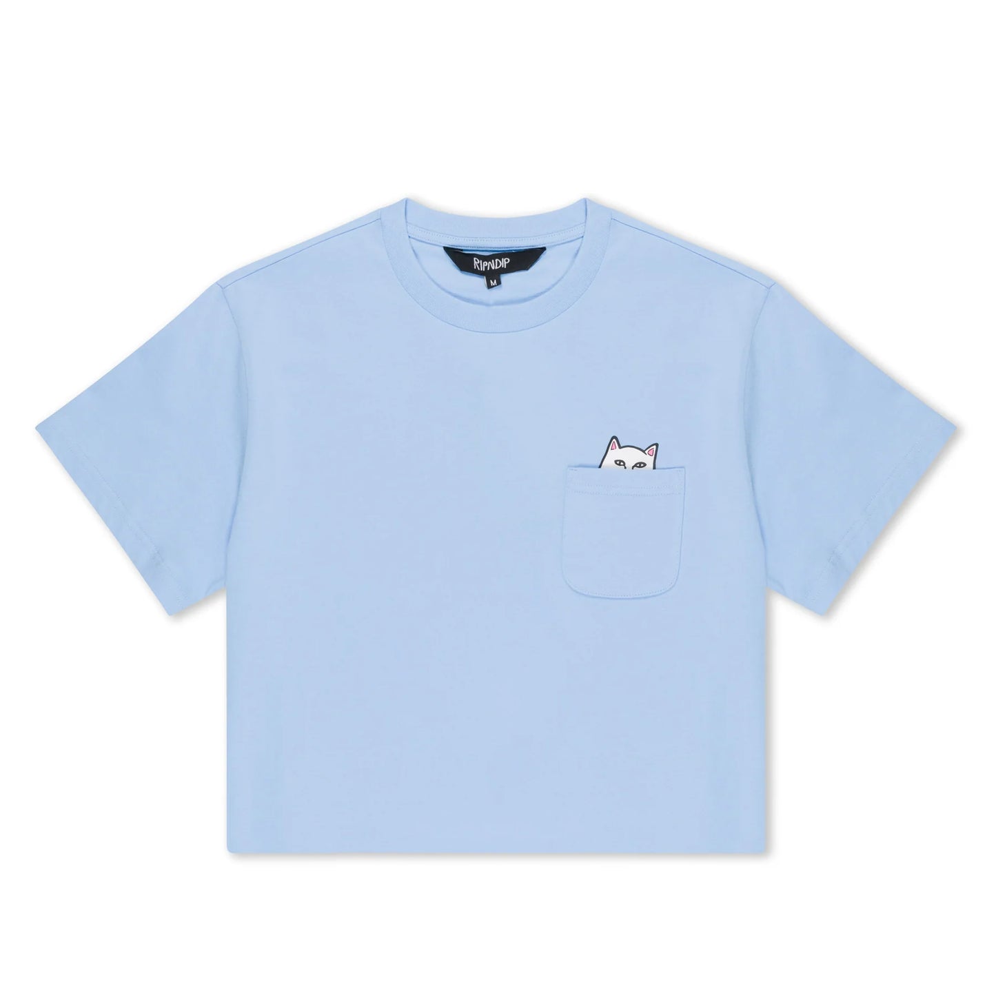 RIPNDIP LORD NERMAL CROPPED BABY POCKET TEE LIGHT BLUE