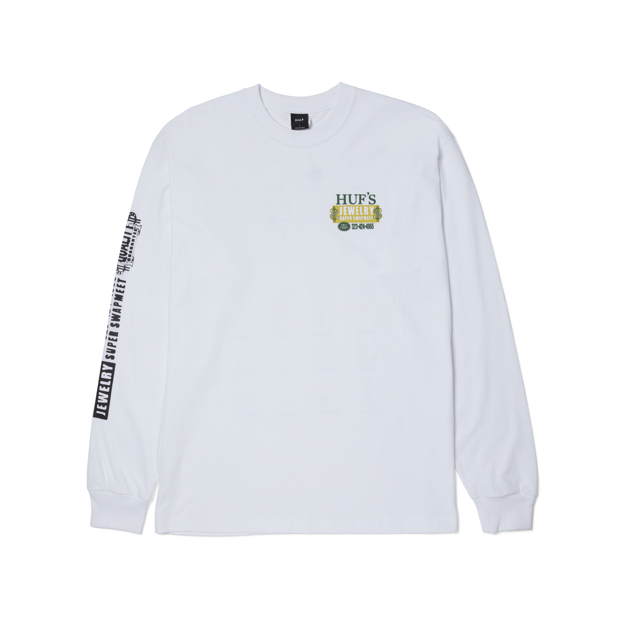 HUF JEWELRY L/S TEE - White - Kubanna
