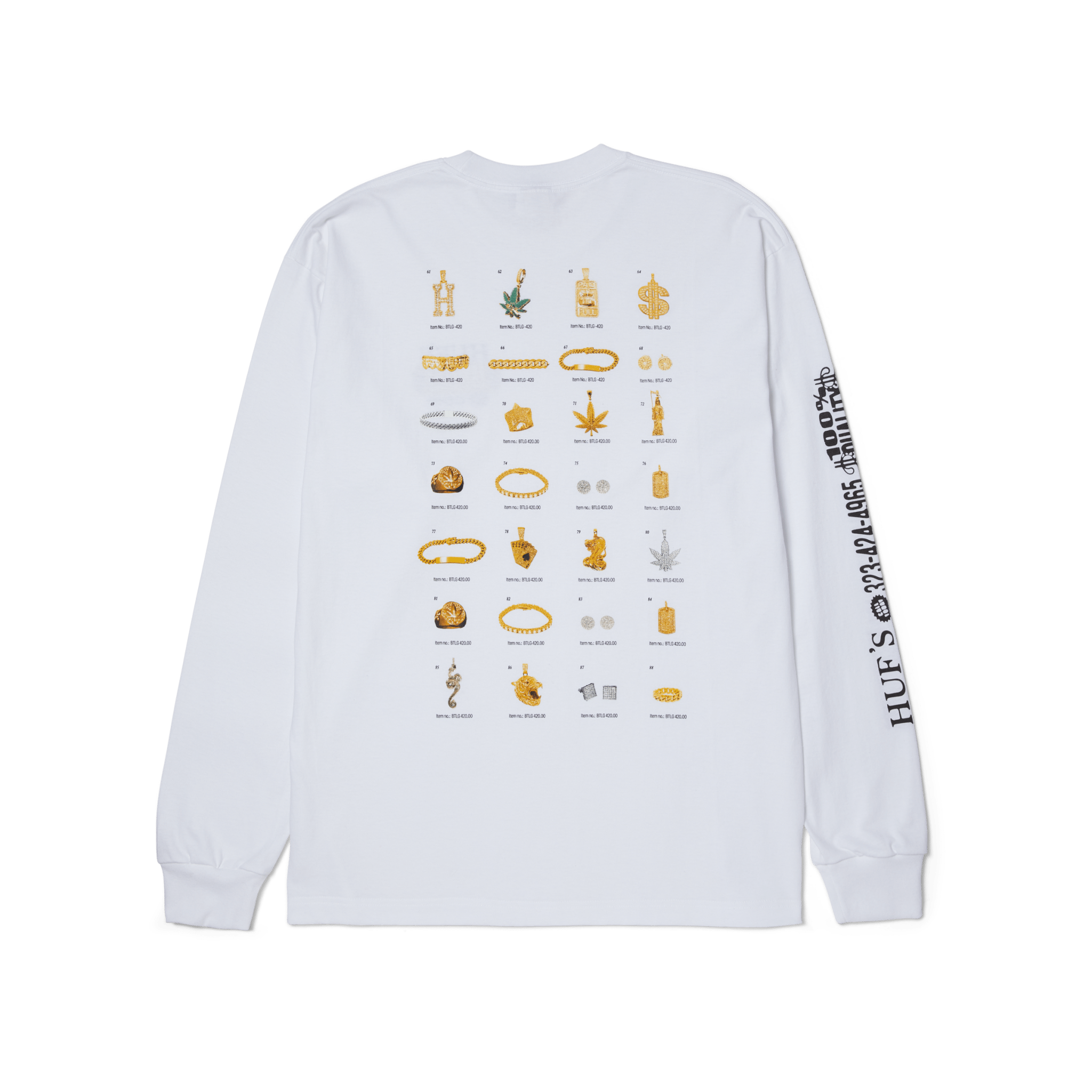 HUF JEWELRY L/S TEE - White - Kubanna
