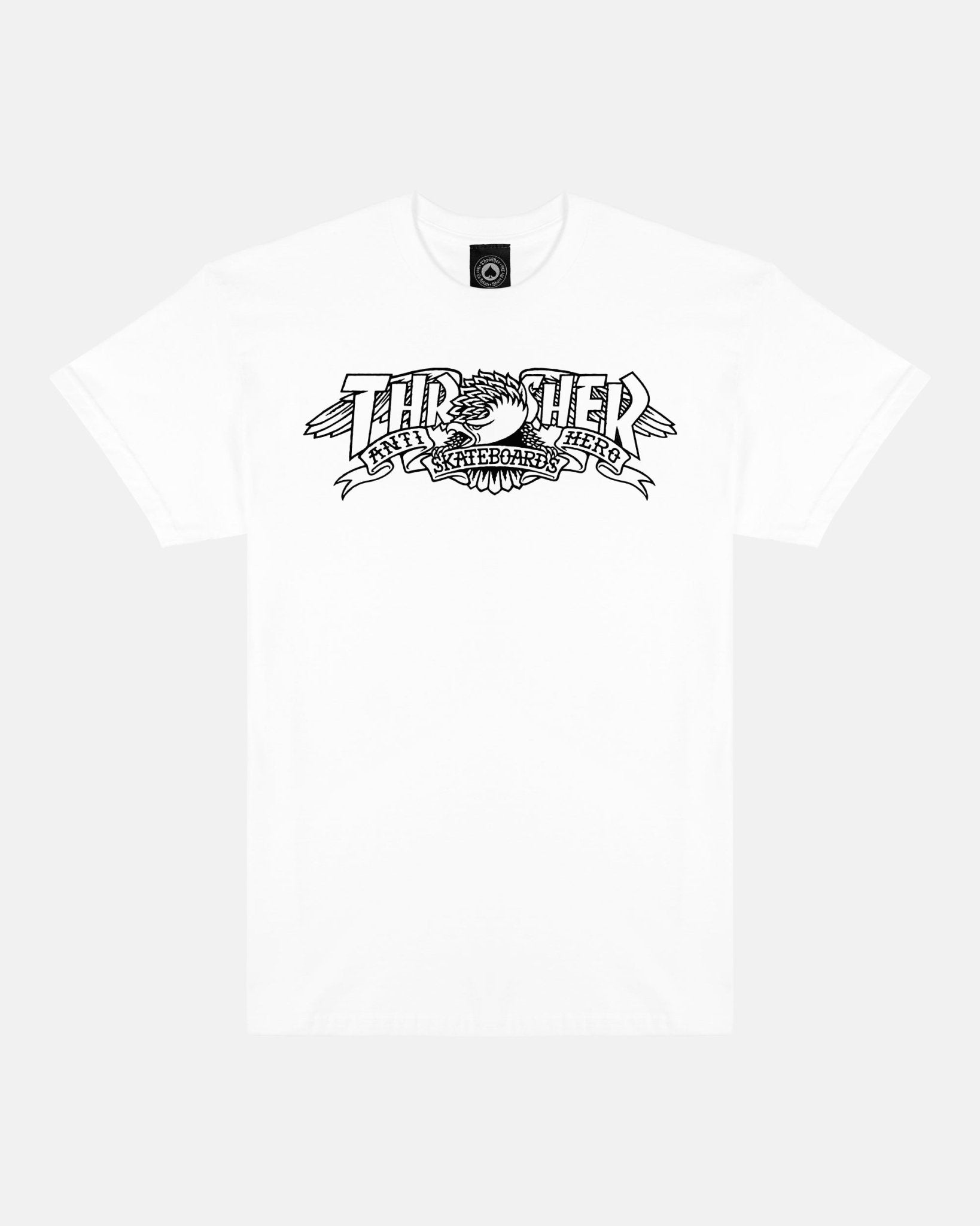 Thrasher x Anti Hero Mag Banner Tee - White - Kubanna