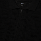 HUF MONOGRAM JACQUARD ZIP SWEATER - Black - Kubanna