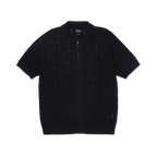 HUF MONOGRAM JACQUARD ZIP SWEATER - Black - Kubanna