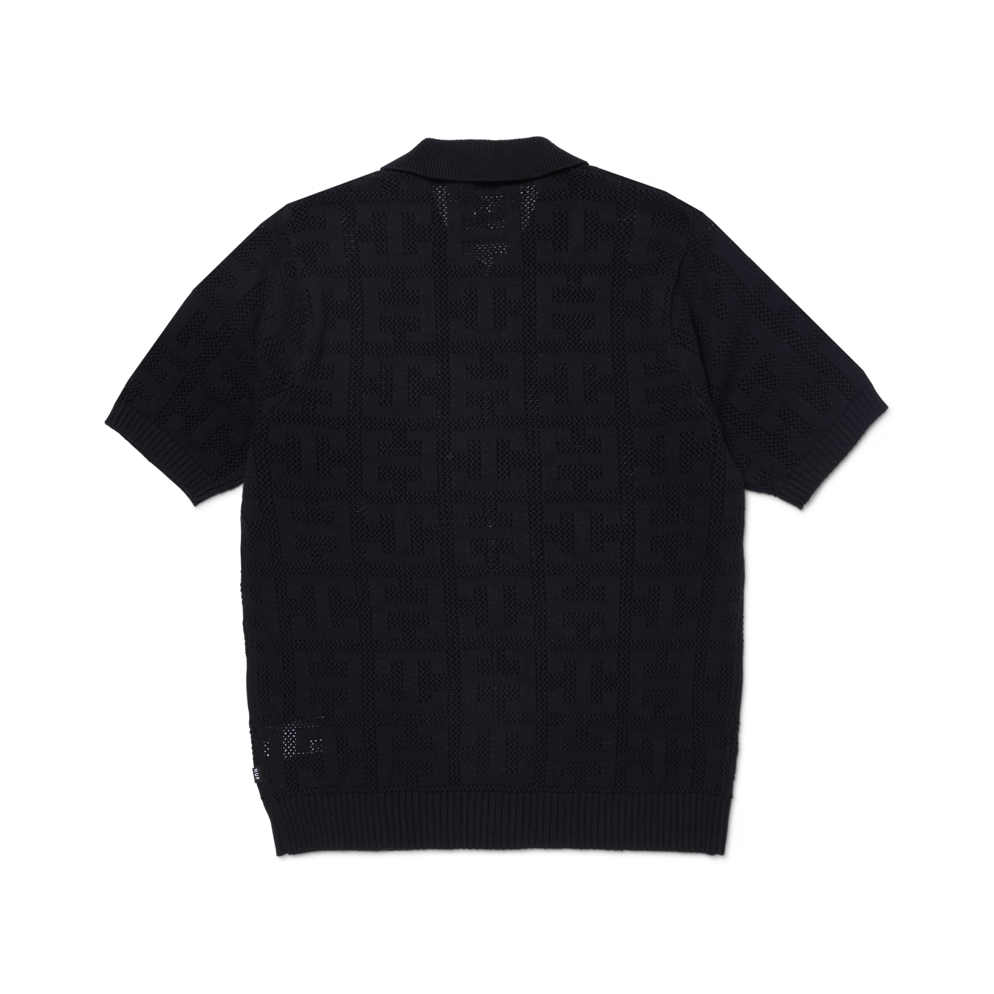 HUF MONOGRAM JACQUARD ZIP SWEATER - Black - Kubanna