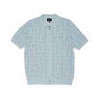 HUF MONOGRAM JACQUARD ZIP SWEATER - Sky - Kubanna