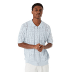 HUF MONOGRAM JACQUARD ZIP SWEATER - Sky - Kubanna