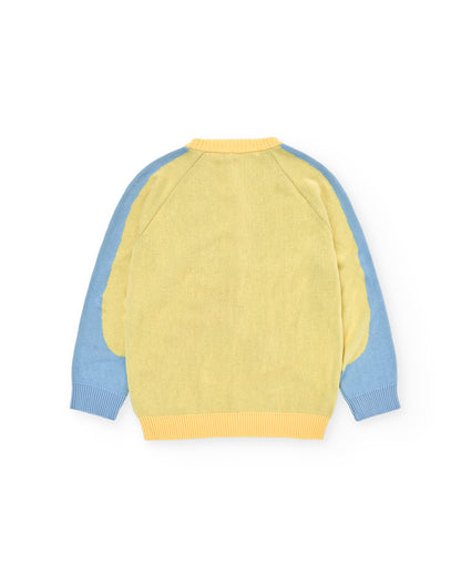 WANF Office Pastel Cardigan - Yellow/Blue