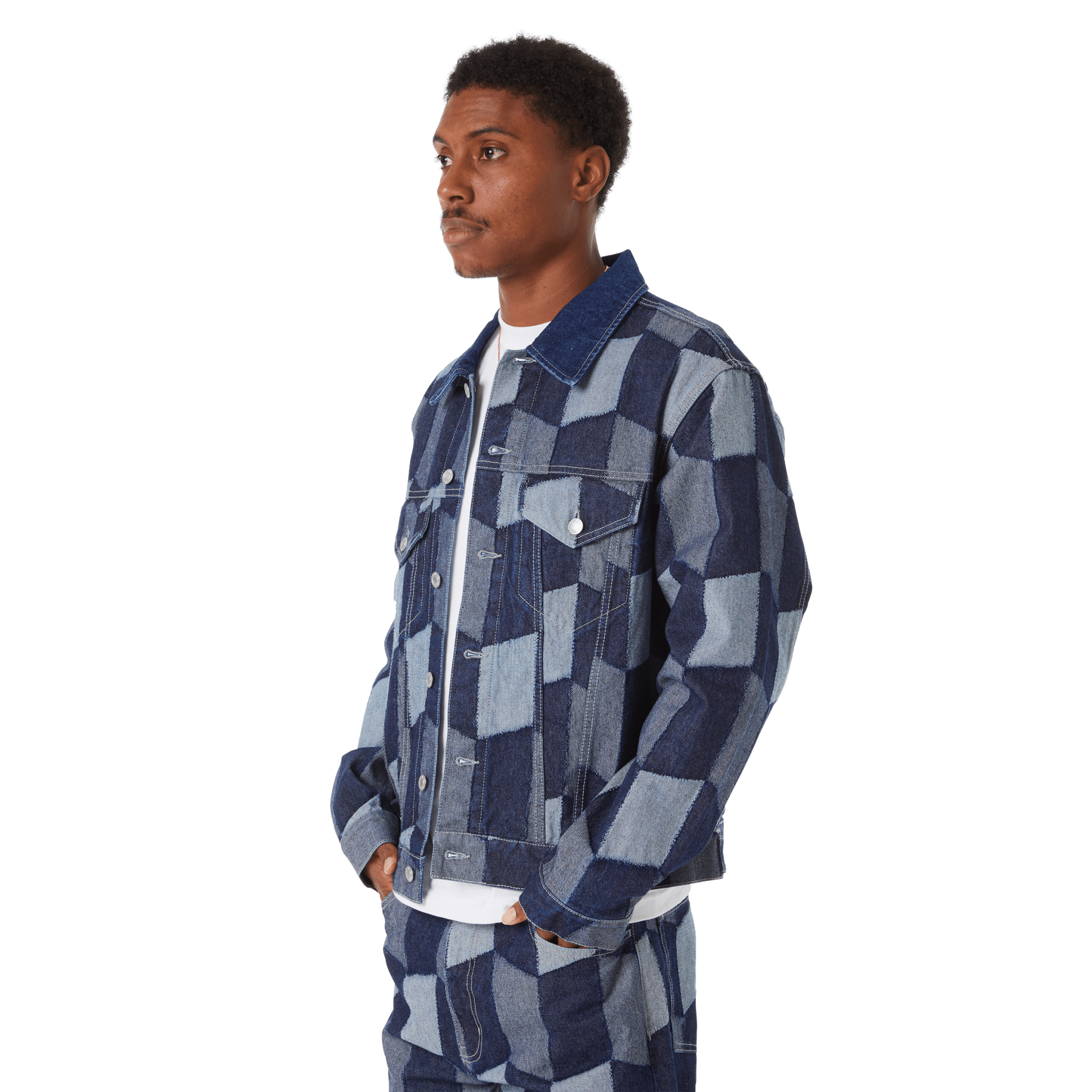 HUF PATCHWORK DENIM JACKET - Denim - Kubanna