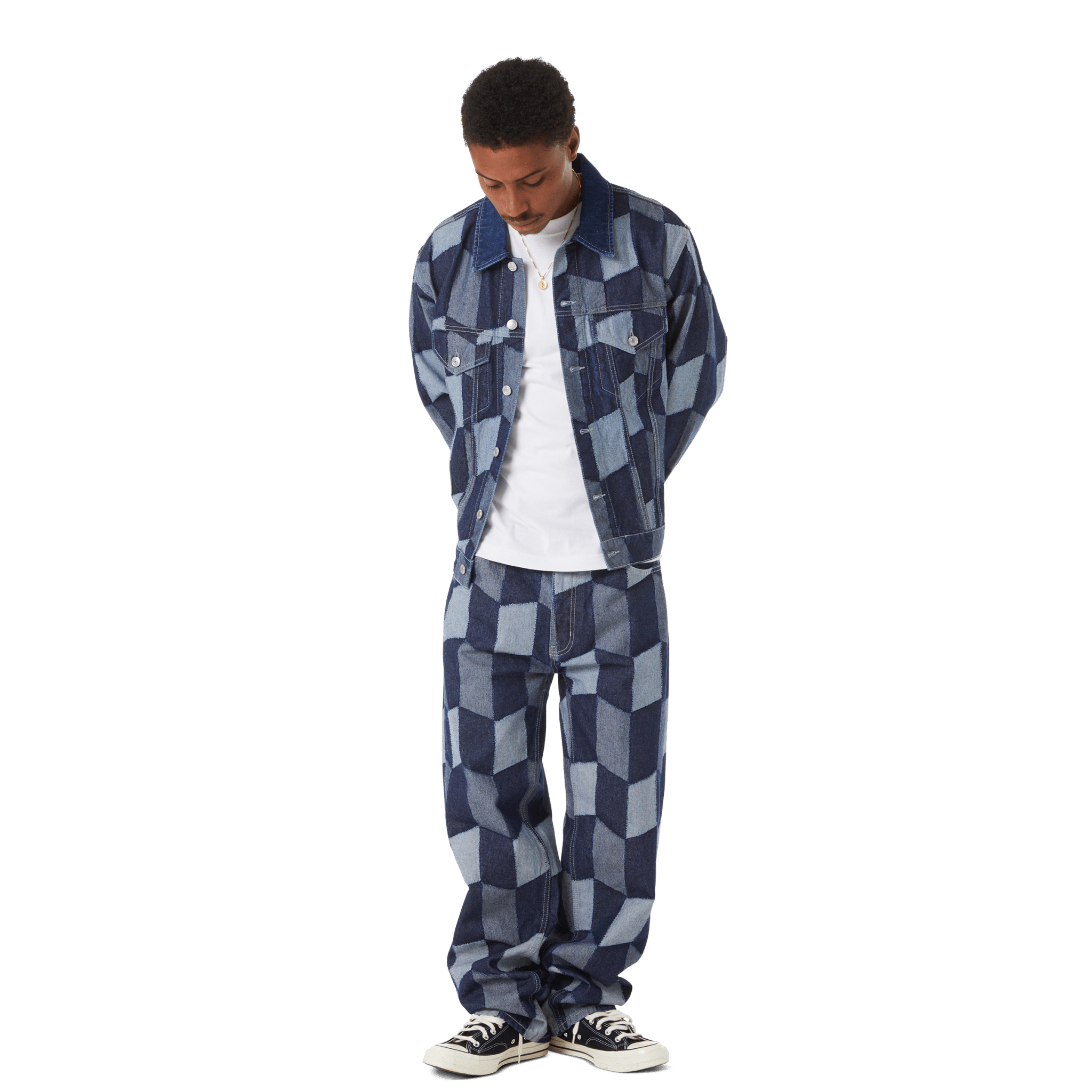 HUF PATCHWORK DENIM JACKET - Denim - Kubanna