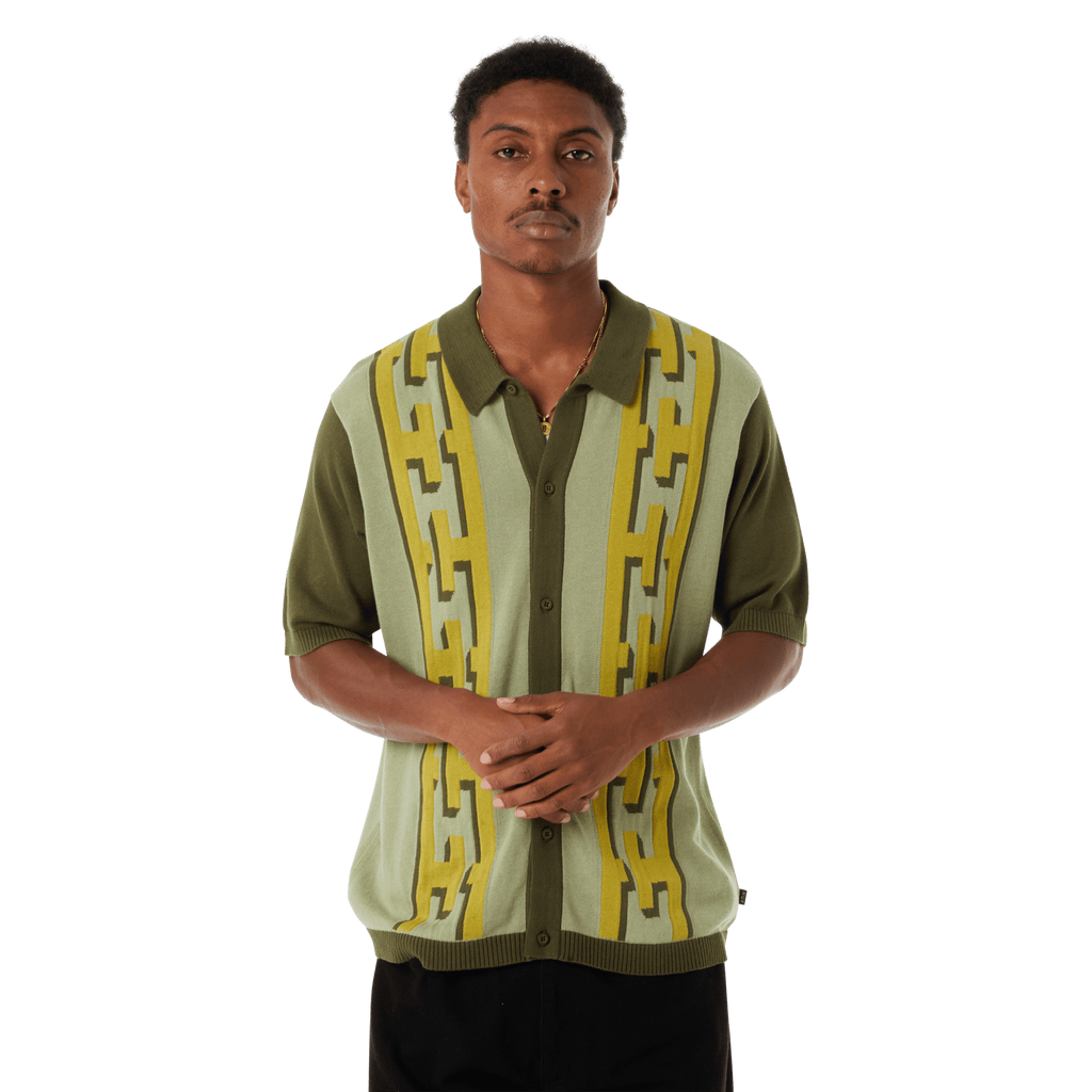 HUF PILLAR S/S KNIT SWEATER - Moss - Kubanna