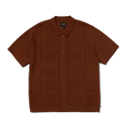 HUF Plantlife Perforated Knit Shirt - Brown - Kubanna