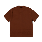 HUF Plantlife Perforated Knit Shirt - Brown - Kubanna