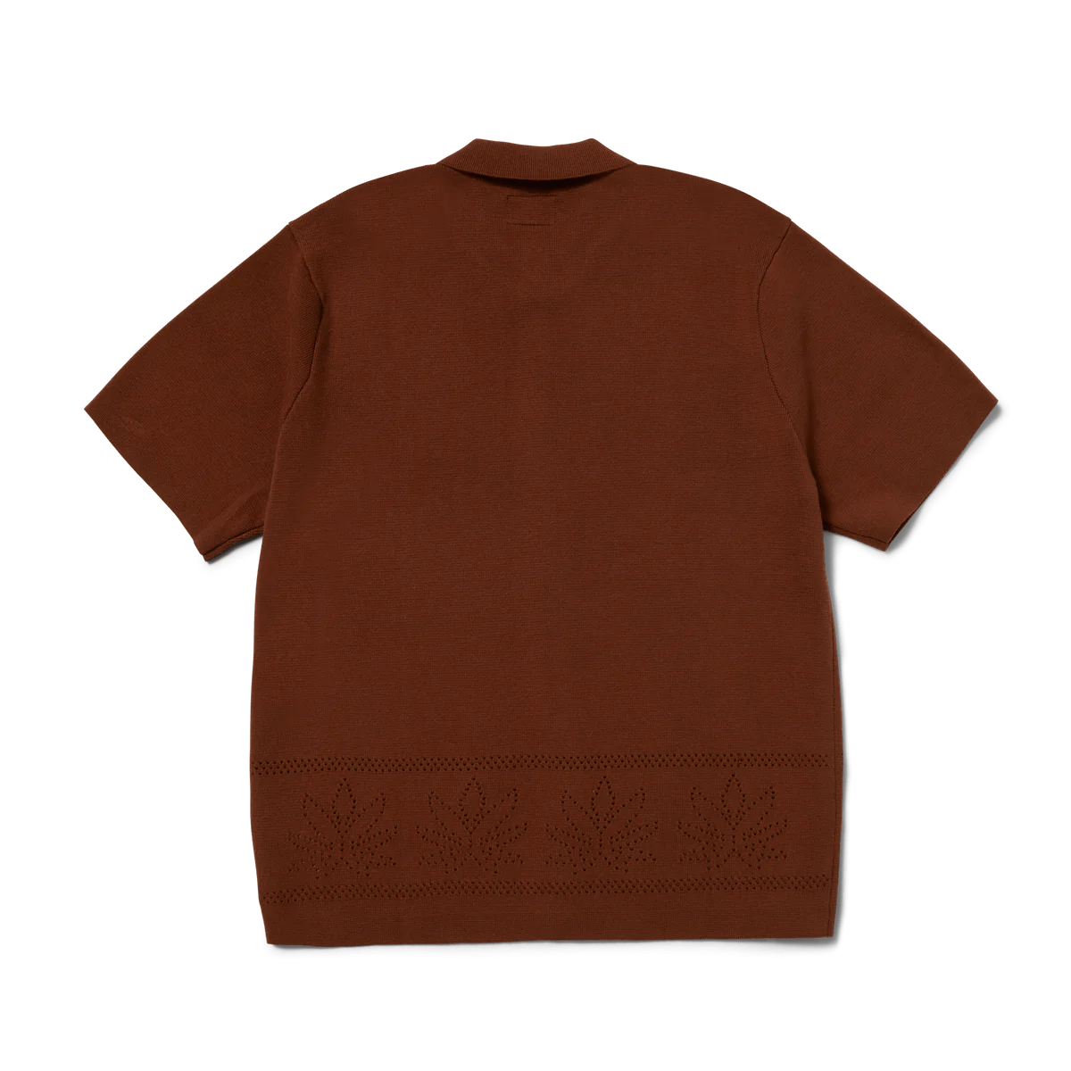 HUF Plantlife Perforated Knit Shirt - Brown - Kubanna