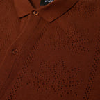 HUF Plantlife Perforated Knit Shirt - Brown - Kubanna