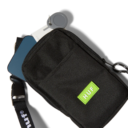 HUF Recon striped lanyard pouch - Black