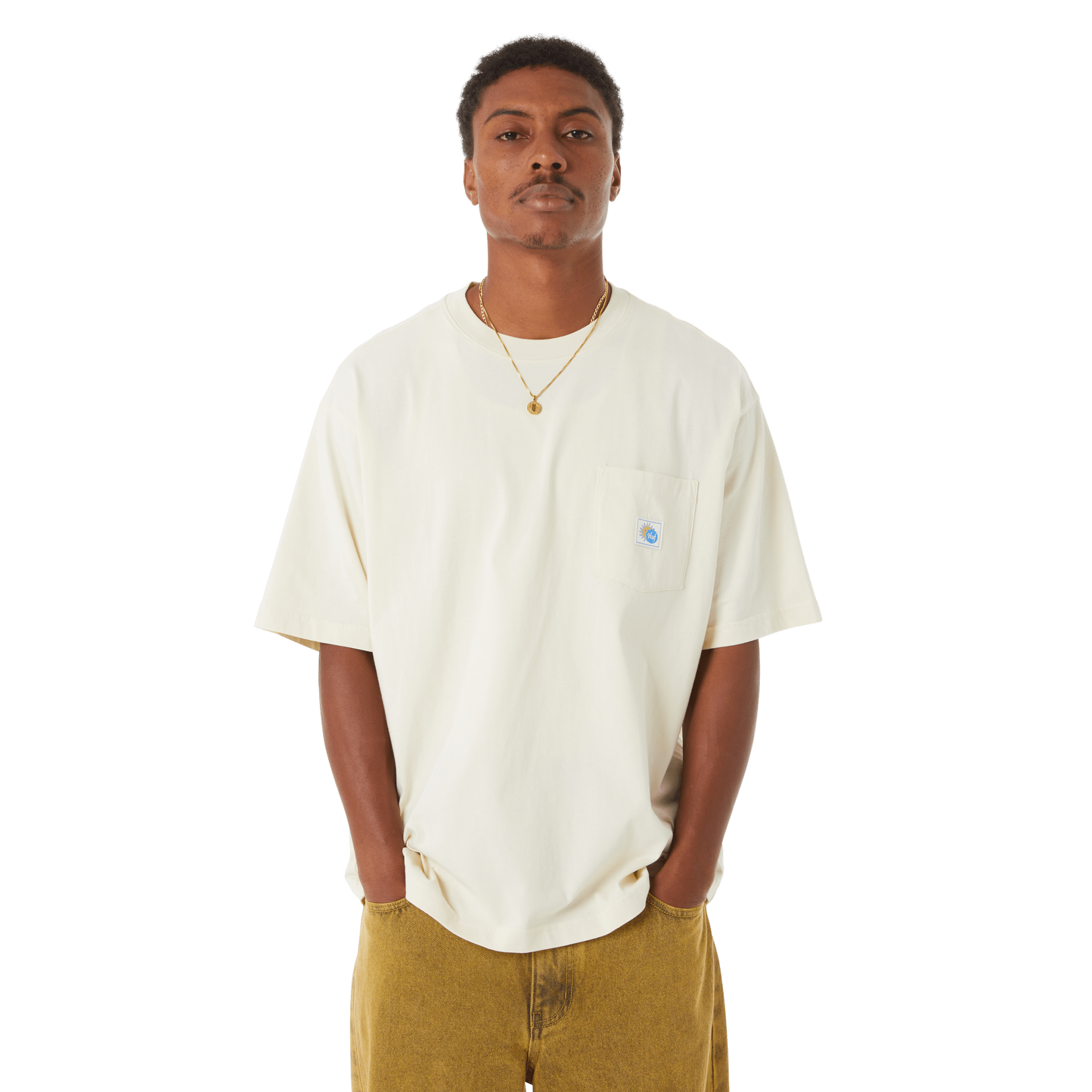 HUF TOTAL ECLIPSE S/S KNIT BOXY TOP - Natural - Kubanna
