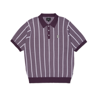 HUF TRACE STRIPE S/S KNIT TOP - Dust Purple