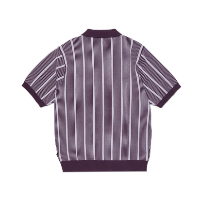HUF TRACE STRIPE S/S KNIT TOP - Dust Purple