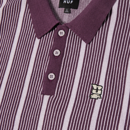 HUF TRACE STRIPE S/S KNIT TOP - Dust Purple