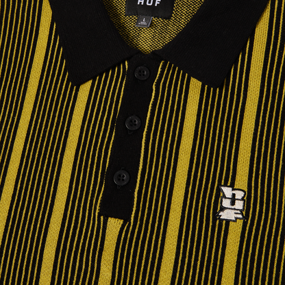 HUF TRACE STRIPE S/S KNIT TOP - Moss