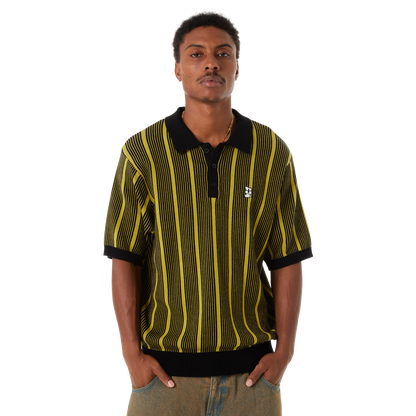 HUF TRACE STRIPE S/S KNIT TOP - Moss
