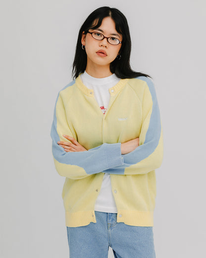WANF Office Pastel Cardigan - Yellow/Blue
