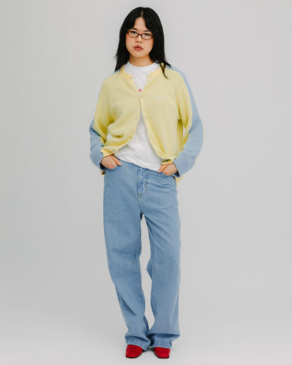 WANF Office Pastel Cardigan - Yellow/Blue