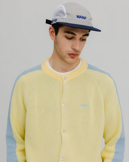 WANF Office Pastel Cardigan - Yellow/Blue