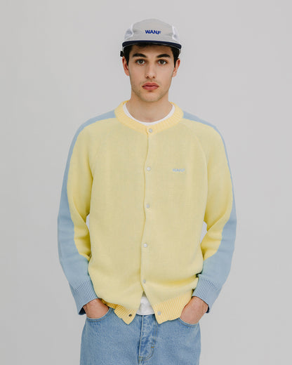 WANF Office Pastel Cardigan - Yellow/Blue