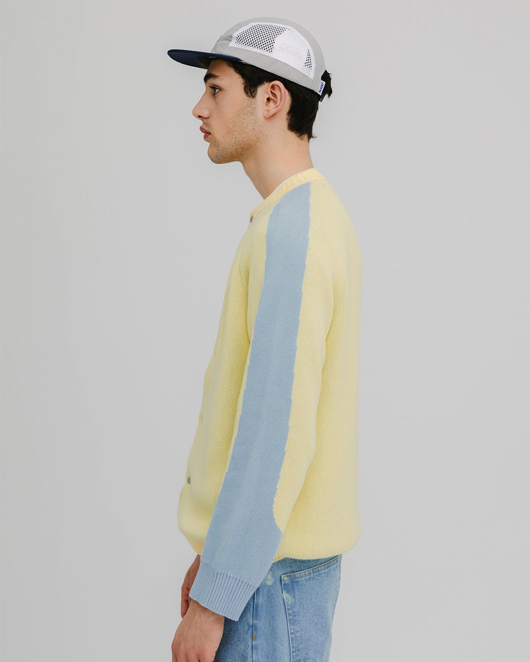 WANF Office Pastel Cardigan - Yellow/Blue - Kubanna
