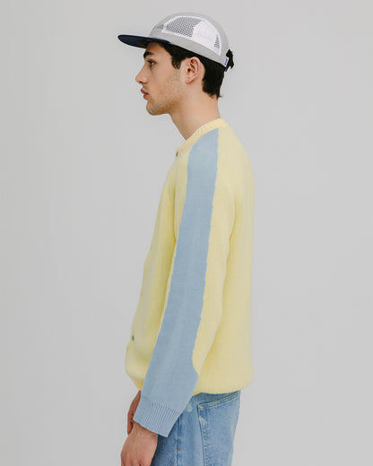 WANF Office Pastel Cardigan - Yellow/Blue
