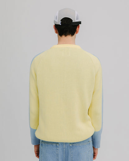 WANF Office Pastel Cardigan - Yellow/Blue