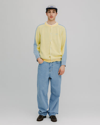 WANF Office Pastel Cardigan - Yellow/Blue