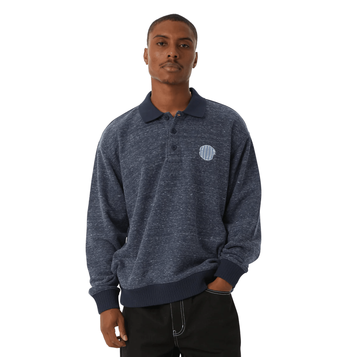 HUF WINSTON POLO FLEECE - NAVY - Kubanna