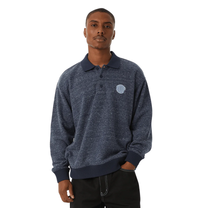 HUF WINSTON POLO FLEECE - NAVY