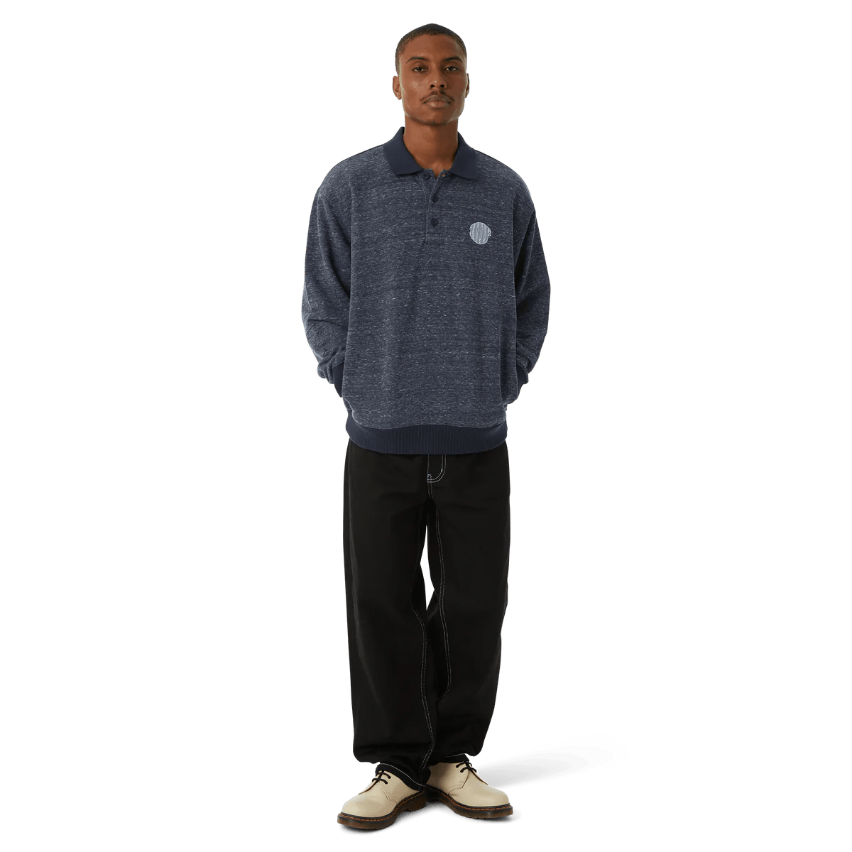 HUF WINSTON POLO FLEECE - NAVY - Kubanna