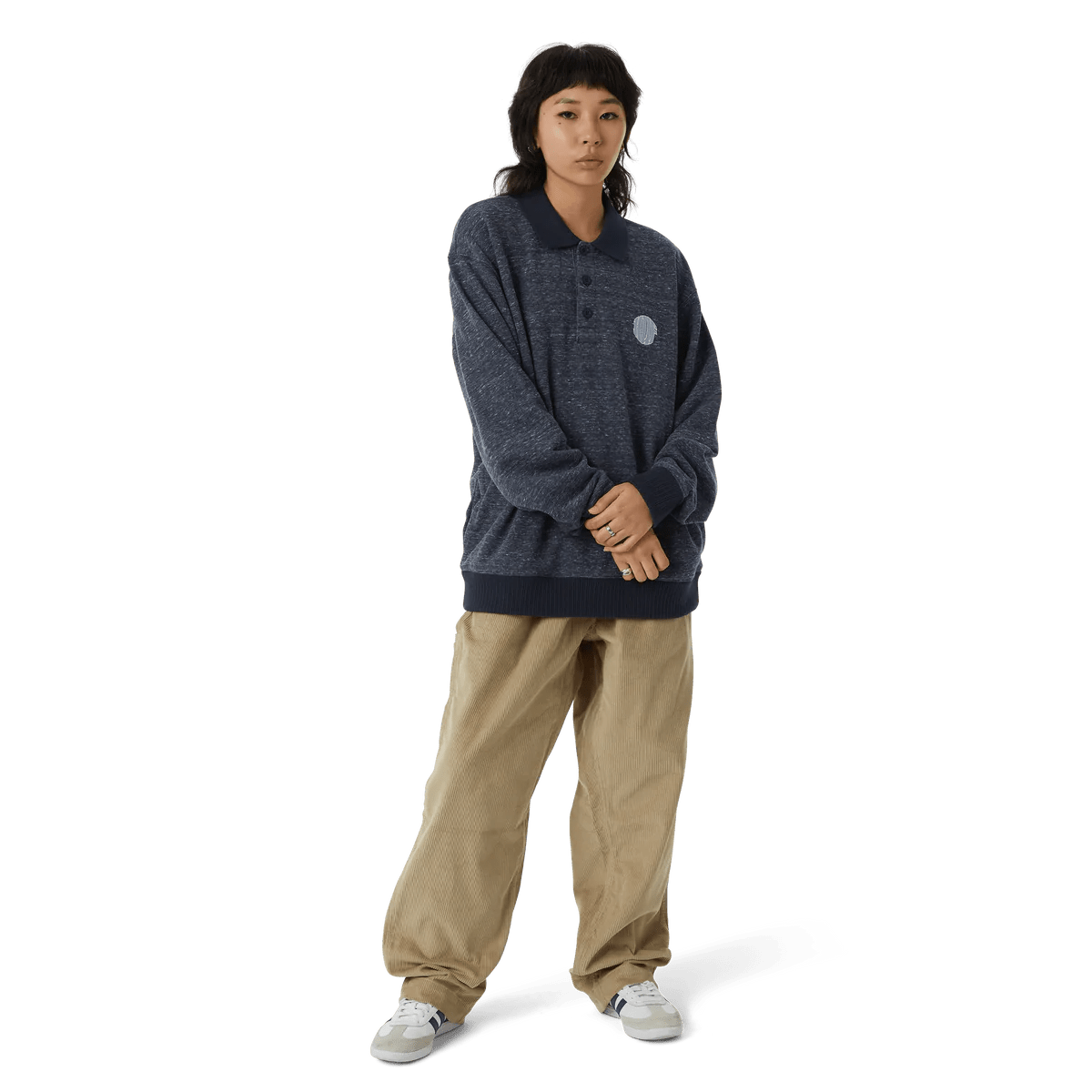 HUF WINSTON POLO FLEECE - NAVY - Kubanna