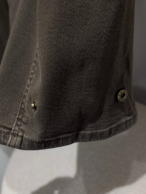 Adjustable Hem Barrel Jeans - Espresso - Kubanna