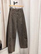 Adjustable Hem Barrel Jeans - Espresso - Kubanna