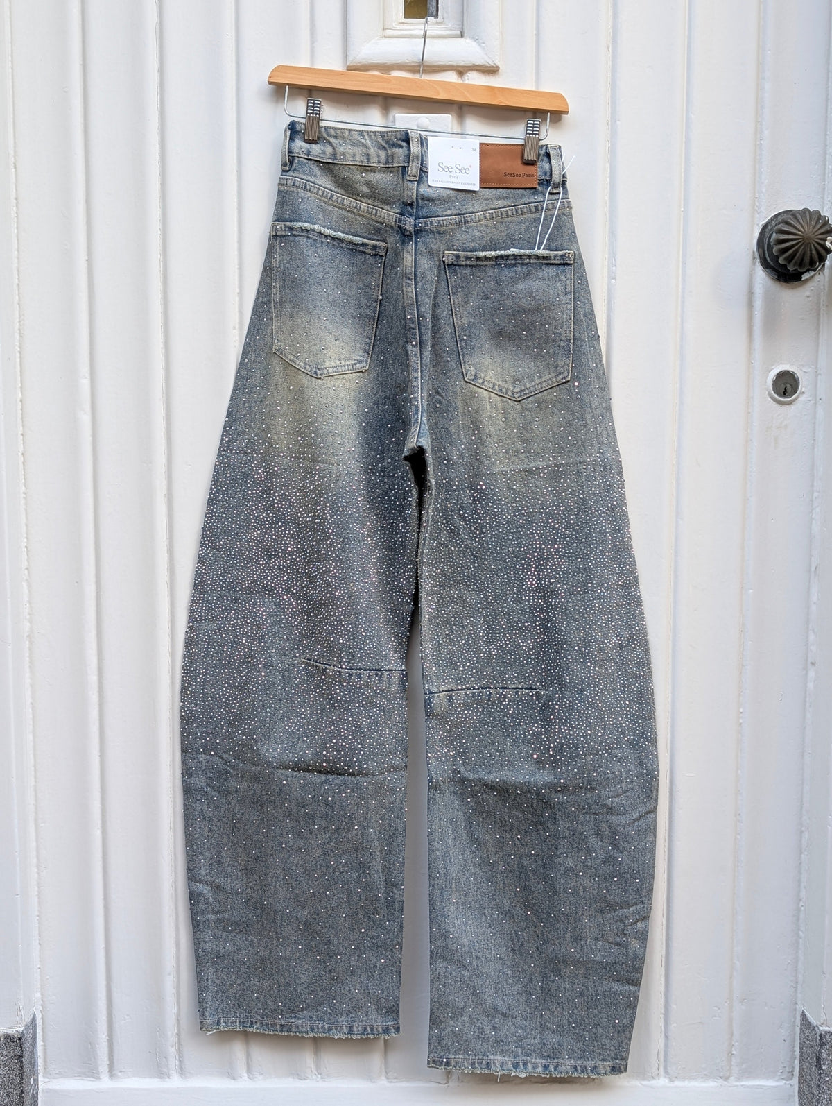Balloon Carpenter Jeans Glitter Studs - Washed Blue - Kubanna