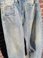 Balloon Carpenter Jeans Glitter Studs - Washed Blue - Kubanna