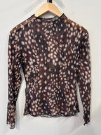 Barbara Print Top - Brown - Kubanna