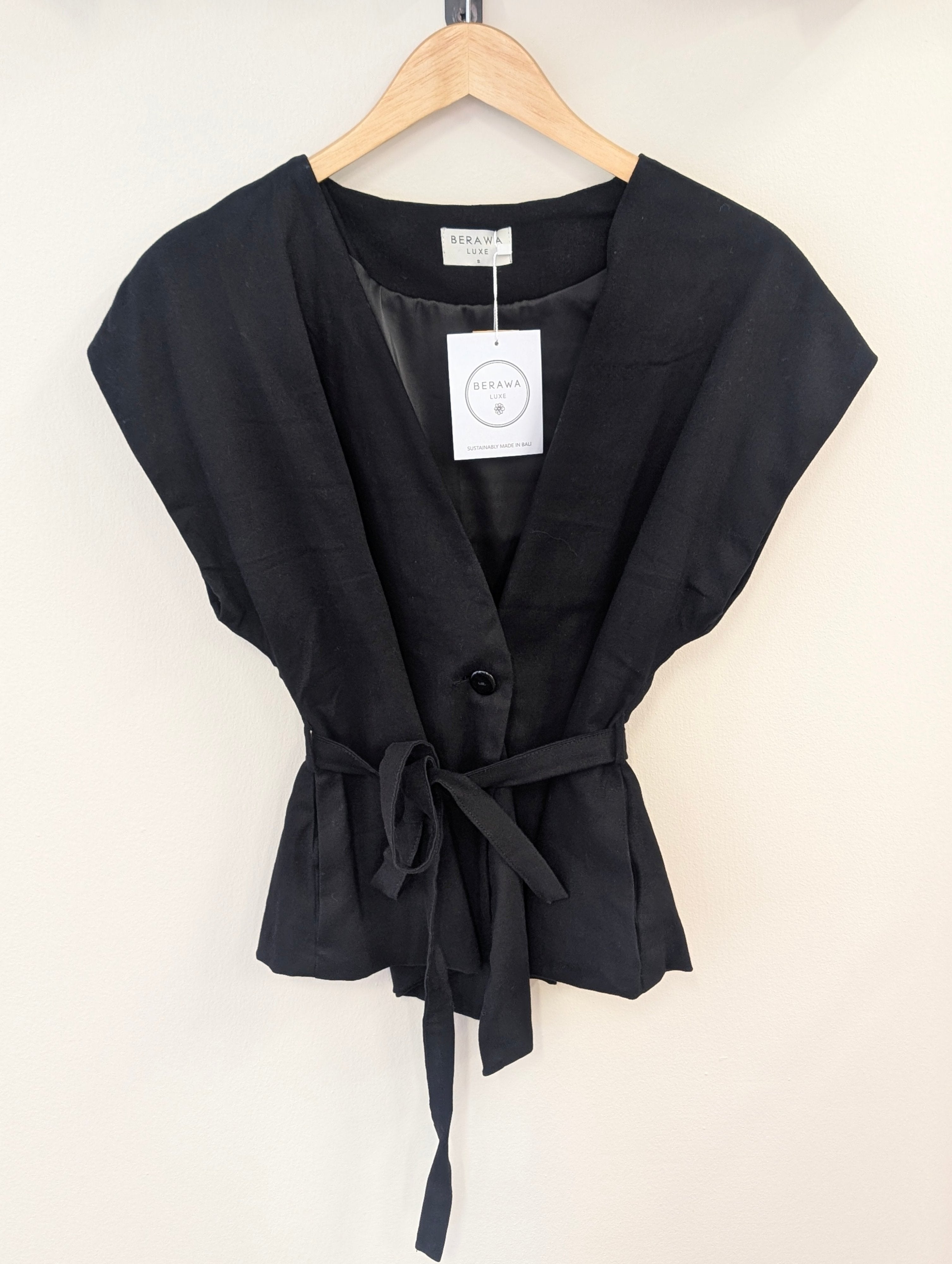 Berawa Luxe Marquita Vest - Black - Kubanna
