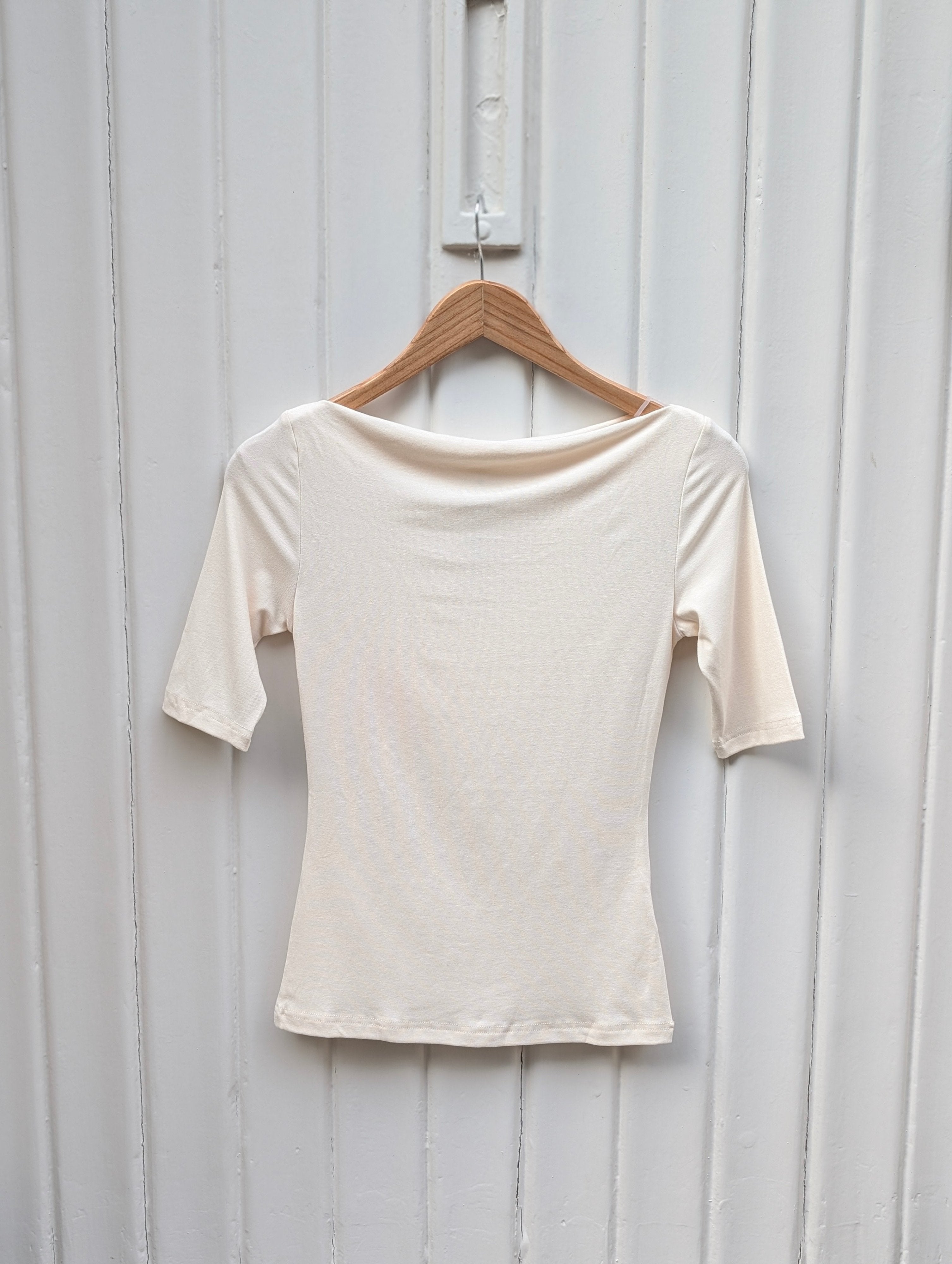 Boat Neck Top - Cream - Kubanna