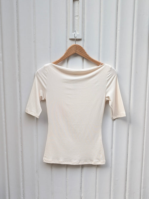 Boat Neck Top - Cream - Kubanna