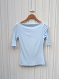 Boat Neck Top - Sky Blue - Kubanna