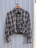 Bowie Checkered Blouse - Brown - Kubanna
